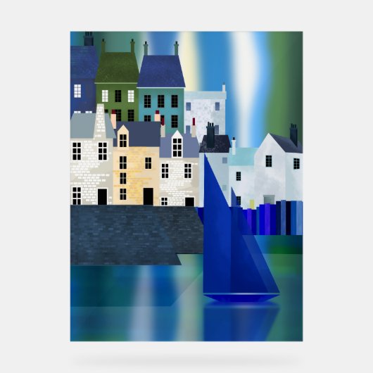 Seaside Town Acryl Bord (Voorkant)