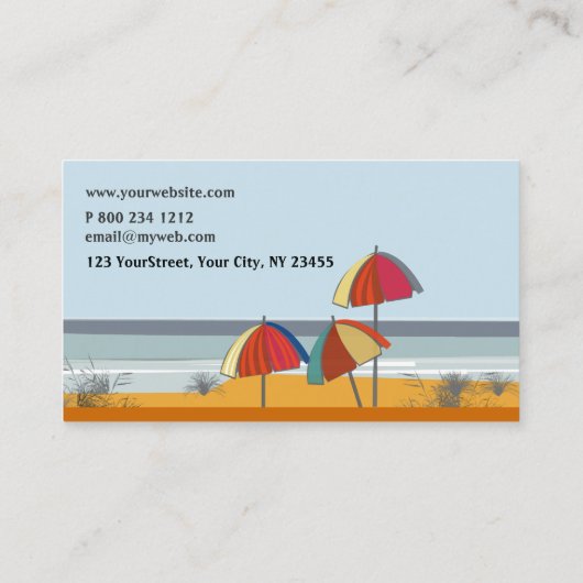 SEASIDE Travel Umbrellas Visitekaartje (Achterkant)
