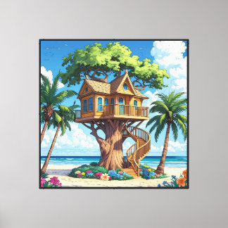 Seaside Treehouse Canvas Afdruk