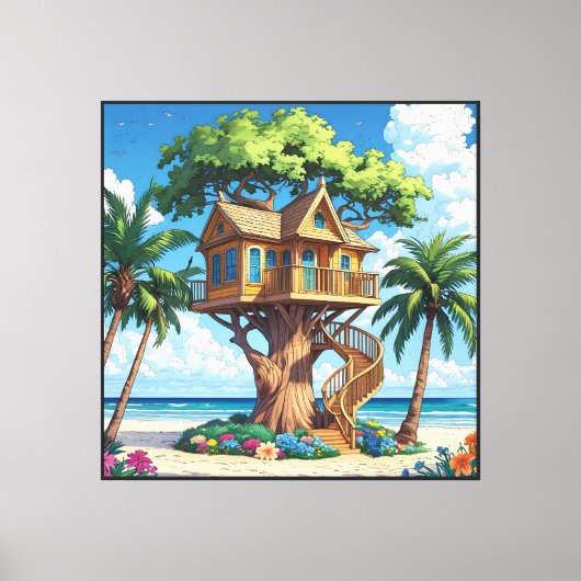 Seaside Treehouse Canvas Afdruk (Voorkant)
