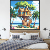 Seaside Treehouse Canvas Afdruk (Insitu (Slaapkamer))