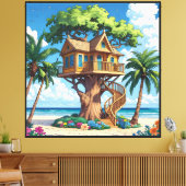 Seaside Treehouse Canvas Afdruk (Insitu (Woonkamer))