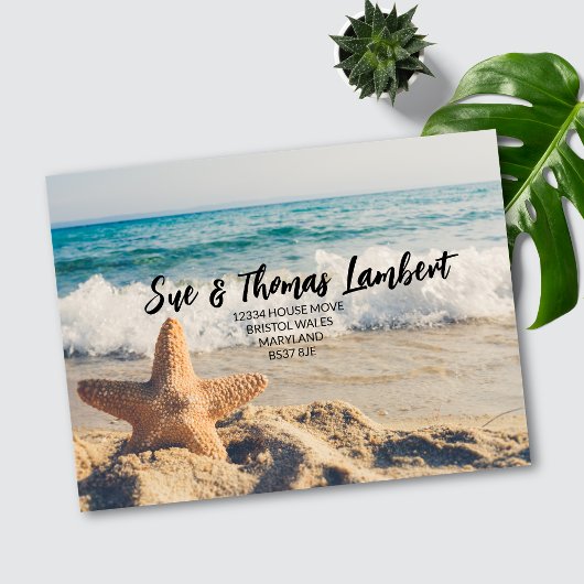 Seaside Uitzicht Adreswijziging Briefkaart | Nieuw