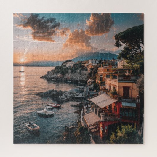 Seaside Village at Sunset - Italiaanse zomercharme Legpuzzel (Verticaal)