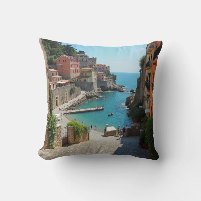 Seaside Village Pillow Hoesje Kussen (Voorkant)