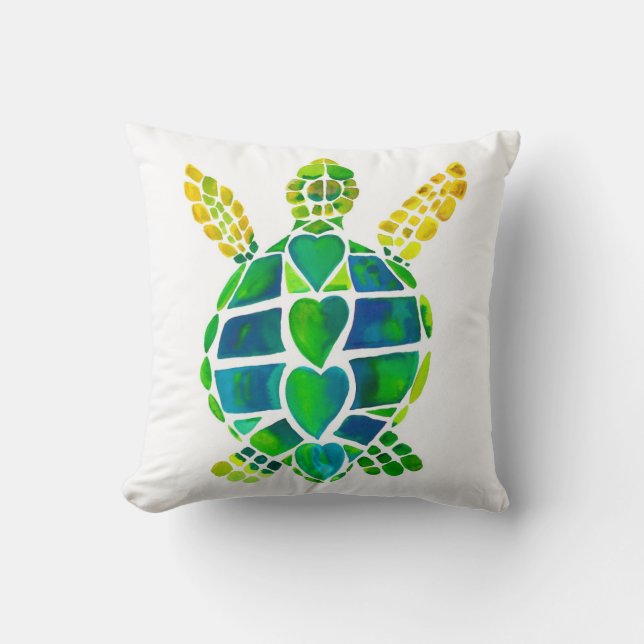 Seaside vrienden schildpad en zeepaardkussens kussen (Voorkant)