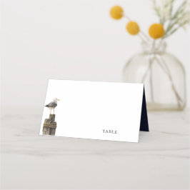 Seaside Waterverf Navy Blue Wedding Plaatskaartje