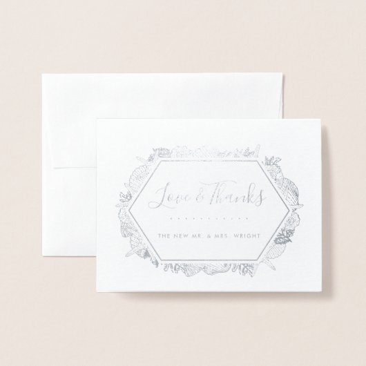 Seaside | Weddenfoto Hartelijk dank Folie Kaarten (Voorkant met envelop)