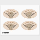 Seaside Wedding Arrangement of Shells Ovale Sticker (Vel)