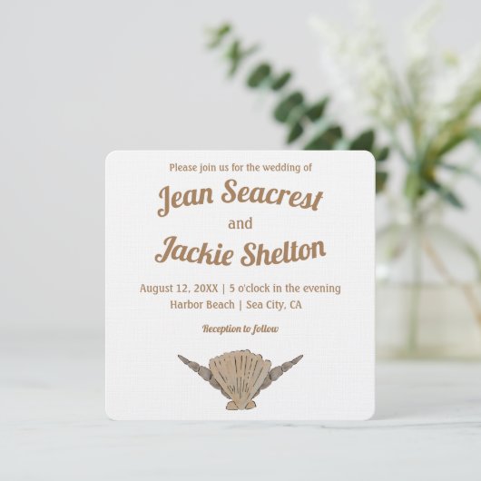 Seaside Wedding Coastal Kaart (Staand voorkant)