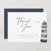 Seaside Wedding Dank u kaart Notitiekaartje (Voorkant / Achterkant)