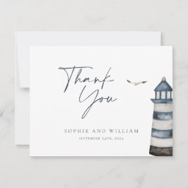 Seaside Wedding Dank u kaart Notitiekaartje