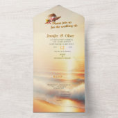 Seaside Wedding Feesten op het strand All In One Uitnodiging (Binnen)