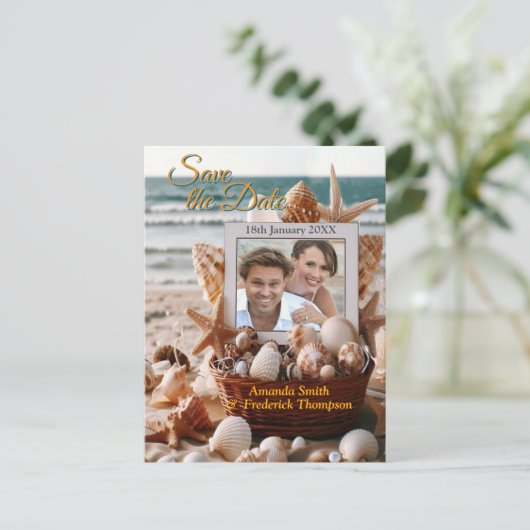 Seaside Wedding Feesten op het strand Feestdagenkaart (Staand voorkant)