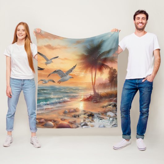 Seaside Wedding Feesten op het strand Fleece Deken (In situ)