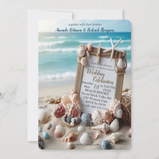 Seaside Wedding Feesten op het strand Kaart (Voorkant)