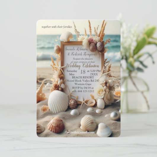 Seaside Wedding Feesten op het strand Kaart (Staand voorkant)