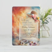 Seaside Wedding Feesten op het strand Kaart (Staand voorkant)