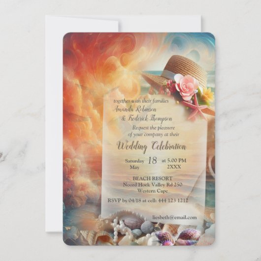 Seaside Wedding Feesten op het strand Kaart (Voorkant)