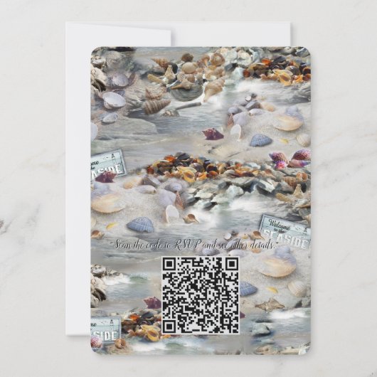 Seaside Wedding Feesten op het strand Kaart (Achterkant)