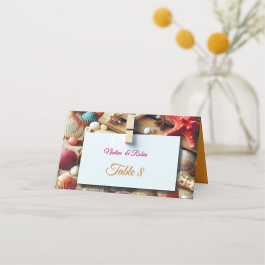 Seaside Wedding Feesten op het strand Plaatskaartje (Voorkant)