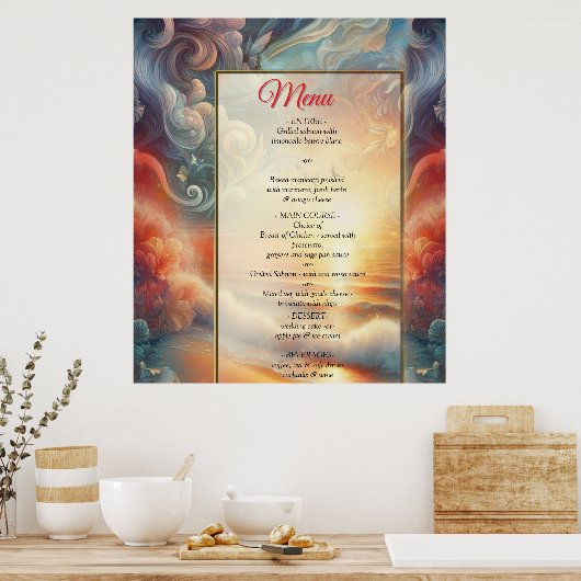 Seaside Wedding Feesten op het strand Poster (Keuken)