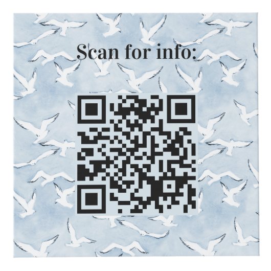Seaside welkom bedrijf logo QR codes info tabel Kubus (Voorkant)