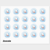 Seaside Whimsy Mer-Bunny Avontuur Ronde Sticker (Vel)