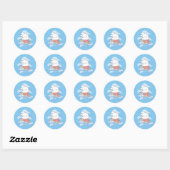 Seaside Whimsy Mer-Bunny Avontuur Ronde Sticker (Vel)