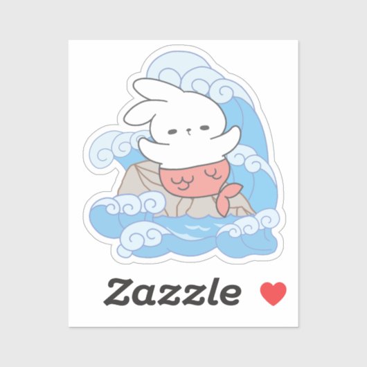 Seaside Whimsy Mer-Bunny Avontuur Sticker (Vel)