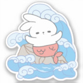 Seaside Whimsy Mer-Bunny Avontuur Sticker (Voorkant)