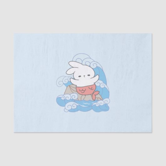 Seaside Whimsy Mer-Bunny Avontuur Tissuepapier (Voorkant)