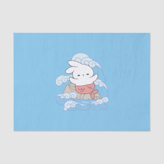 Seaside Whimsy Mer-Bunny Avontuur Tissuepapier (Voorkant)