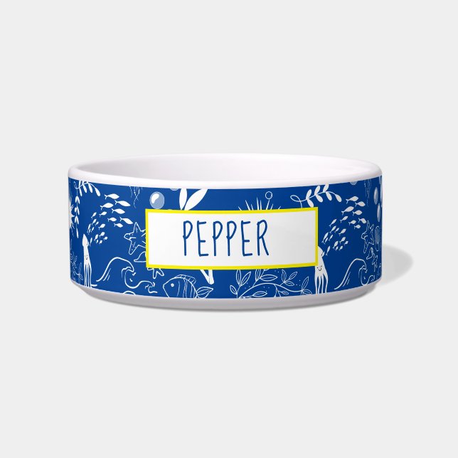 Seaside Whisker Bowl voor huisdieren Voerbakje (Voorkant)