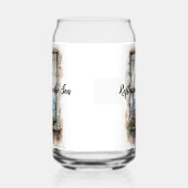 Seaside Window View Watercolor Coastal Scene Blikvorm Glas (Rechts)