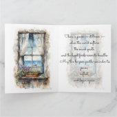 Seaside Window View Watercolor Coastal Scene Card Bedankkaart (Binnen)