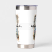 Seaside Window View Watercolor Coastal Scene Geïsoleerde Drinkbeker (Links)