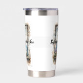 Seaside Window View Watercolor Coastal Scene Geïsoleerde Drinkbeker (Rechts)