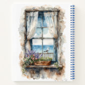 Seaside Window View Watercolor Coastal Scene Notitieboek (Achterkant)