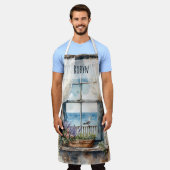 Seaside Window View Watercolor Coastal Scene Schort (Gedragen)