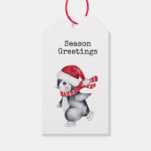 Season Greetings Penguin Cadeaulabel (Voorkant)