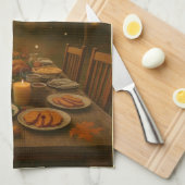 Season of Gatherings Wide Border Kitchen Towels Theedoek (Quarter Fold)