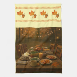 Season of Gatherings Wide Border Kitchen Towels Theedoek