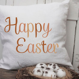 Season of Happy Easter, Cute Brown Lettering  Kussen