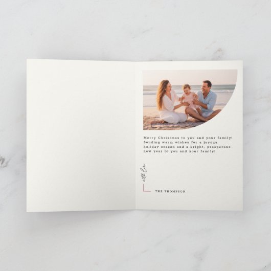 Season of Joy Elegant Calligraphy Photo Folded Feestdagen Kaart (Binnen)