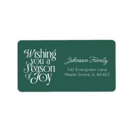 Season of Joy Holiday Label Personalized Large