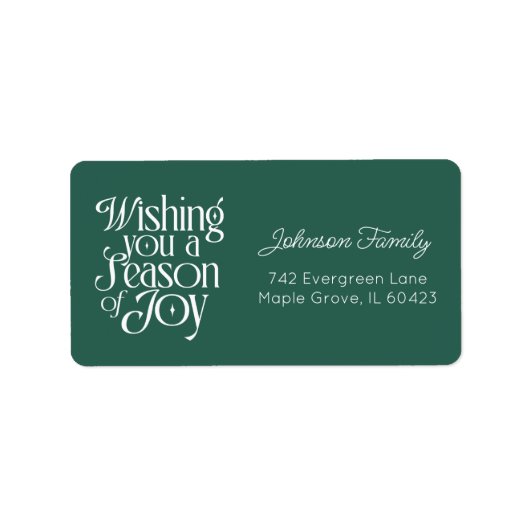 Season of Joy Holiday Label Personalized Large (Voorkant)