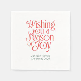 Season of Joy Holiday Napkins Personalized Servet