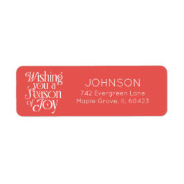 Season of Joy Holiday Return Address Etiket