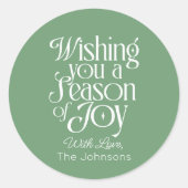 Season of Joy Holiday Sticker Personalized (Voorkant)